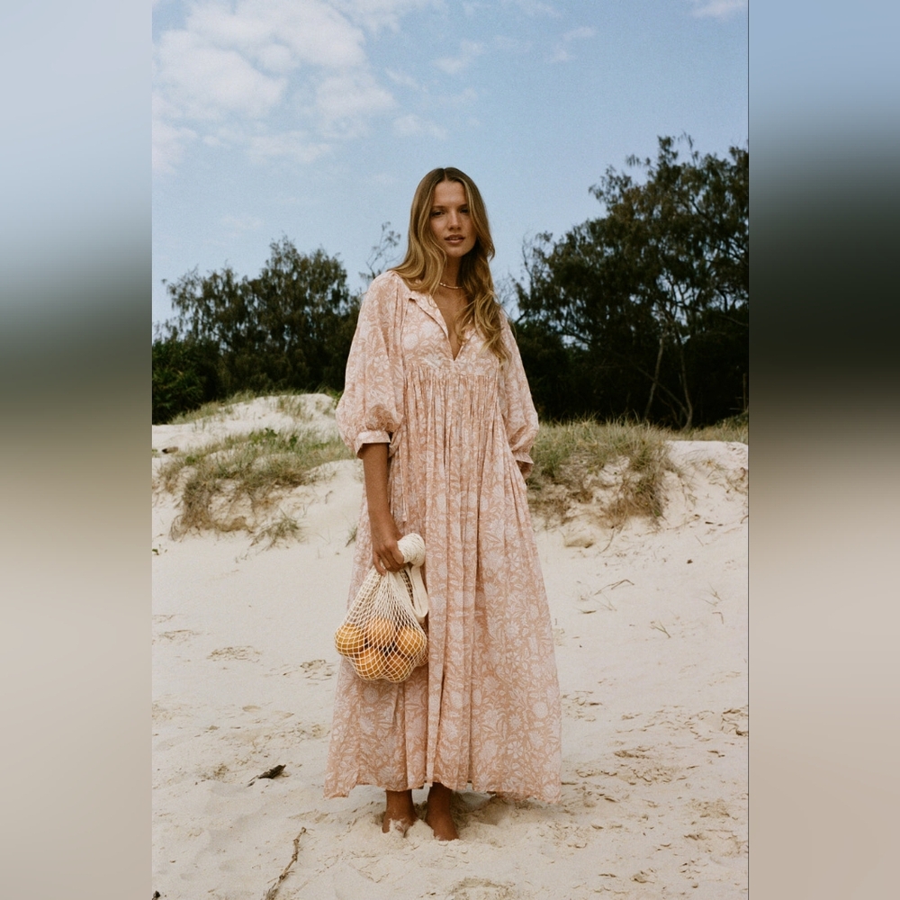 Daughters Of India Kyra Maxi Apricot Blush
